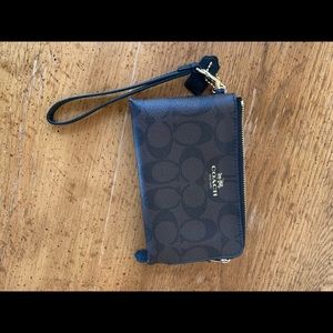 Coach duo zipper wallet - brown black